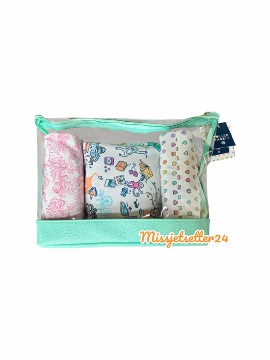 New Roller Rabbit x Target 4 Piece Pouch Set Colorful Travel Bag Organizers - Picture 6 of 9
